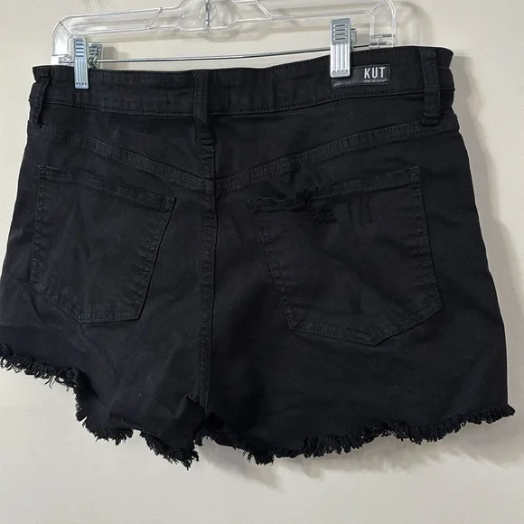 Kut From The Kloth Jane High Rise Black Shorts Size 12 - Picture 6 of 8